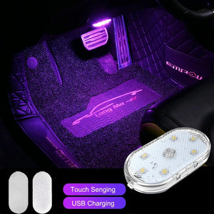 Planet Gates New Car LED Touch Lights Wireless Interior Light Magnetic Auto Door Light Roof Ceiling Lamp Reading Lamp USB Rechargeable 5V