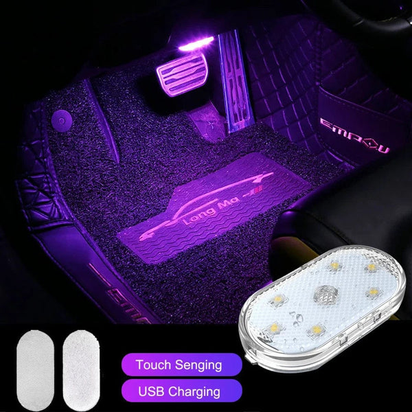 Planet Gates New Car LED Touch Lights Wireless Interior Light Magnetic Auto Door Light Roof Ceiling Lamp Reading Lamp USB Rechargeable 5V