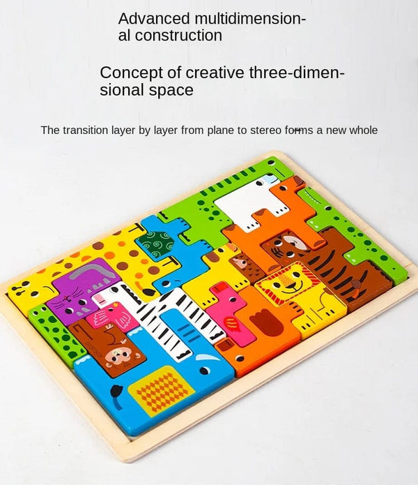 Planet Gates New Cartoon 3D Puzzle Wooden Tangram Math Toys Cube Game Children Pre-school Magination Shapes Puzzle Educational Toy for Kids