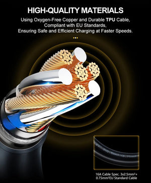 Planet Gates New Charger TYPE 2 / TYPE2 TAYSLA Household Electric Car Charger 16A MAX 220V Portable EV Charger TYPE 2 IEC 62196 Charging Cable for Electric Vehicle Car