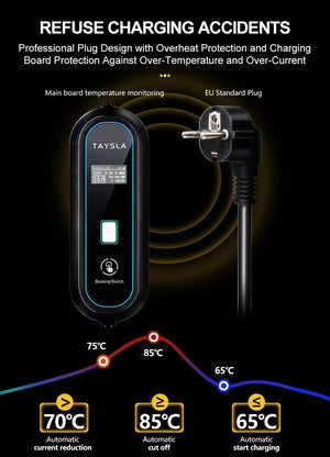 Planet Gates New Charger TYPE 2 / TYPE2 TAYSLA Household Electric Car Charger 16A MAX 220V Portable EV Charger TYPE 2 IEC 62196 Charging Cable for Electric Vehicle Car