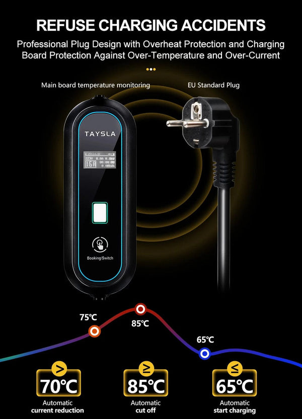 Planet Gates New Charger TYPE 2 / TYPE2 TAYSLA Household Electric Car Charger 16A MAX 220V Portable EV Charger TYPE 2 IEC 62196 Charging Cable for Electric Vehicle Car