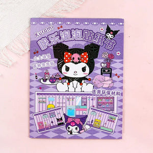 Planet Gates New Creative Sanrio Kuromi My Melody Bubble Sticker Book Kawaii Quiet Book 3D Bubble Scene Sticker Book Girls Handmade Gift Toys