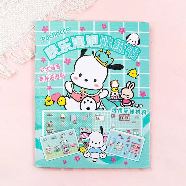 Planet Gates New Creative Sanrio Kuromi My Melody Bubble Sticker Book Kawaii Quiet Book 3D Bubble Scene Sticker Book Girls Handmade Gift Toys