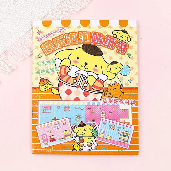 Planet Gates New Creative Sanrio Kuromi My Melody Bubble Sticker Book Kawaii Quiet Book 3D Bubble Scene Sticker Book Girls Handmade Gift Toys