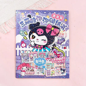 Planet Gates New Creative Sanrio Kuromi My Melody Bubble Sticker Book Kawaii Quiet Book 3D Bubble Scene Sticker Book Girls Handmade Gift Toys