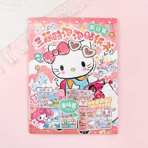 Planet Gates New Creative Sanrio Kuromi My Melody Bubble Sticker Book Kawaii Quiet Book 3D Bubble Scene Sticker Book Girls Handmade Gift Toys
