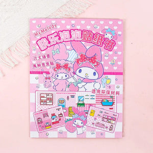 Planet Gates New Creative Sanrio Kuromi My Melody Bubble Sticker Book Kawaii Quiet Book 3D Bubble Scene Sticker Book Girls Handmade Gift Toys