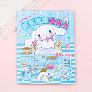 Planet Gates New Creative Sanrio Kuromi My Melody Bubble Sticker Book Kawaii Quiet Book 3D Bubble Scene Sticker Book Girls Handmade Gift Toys