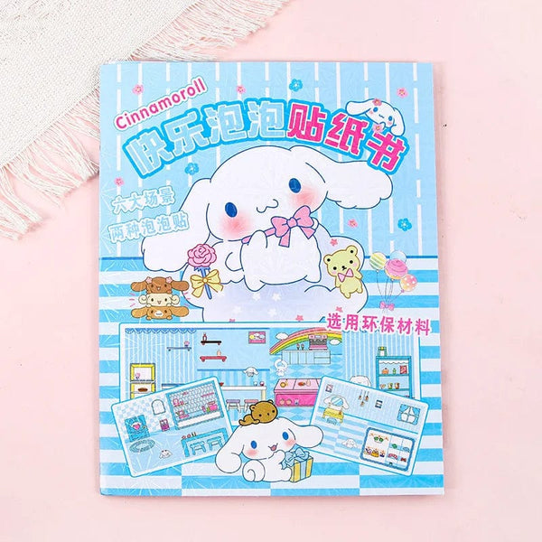 Planet Gates New Creative Sanrio Kuromi My Melody Bubble Sticker Book Kawaii Quiet Book 3D Bubble Scene Sticker Book Girls Handmade Gift Toys