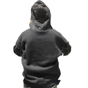 Planet Gates New cross-border European and American style autumn and winter spider print patchwork cardigan zipper hooded sweatshirt