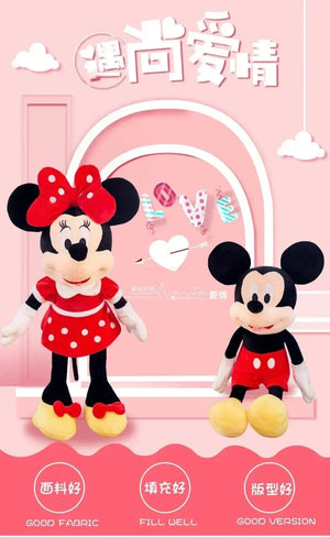 Planet Gates New Disney Cartoon Cute Mickey Minnie Plush Doll Cotton Filled Super Soft Crystal Velvet Stuffed Toys Girl Christmas Gift