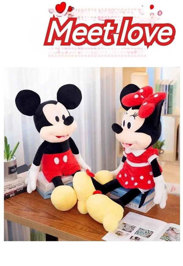 Planet Gates New Disney Cartoon Cute Mickey Minnie Plush Doll Cotton Filled Super Soft Crystal Velvet Stuffed Toys Girl Christmas Gift