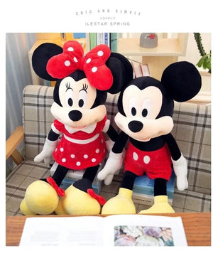 Planet Gates New Disney Cartoon Cute Mickey Minnie Plush Doll Cotton Filled Super Soft Crystal Velvet Stuffed Toys Girl Christmas Gift