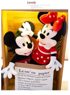 Planet Gates New Disney Cartoon Cute Mickey Minnie Plush Doll Cotton Filled Super Soft Crystal Velvet Stuffed Toys Girl Christmas Gift