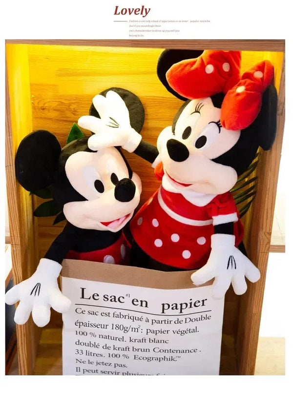 Planet Gates New Disney Cartoon Cute Mickey Minnie Plush Doll Cotton Filled Super Soft Crystal Velvet Stuffed Toys Girl Christmas Gift
