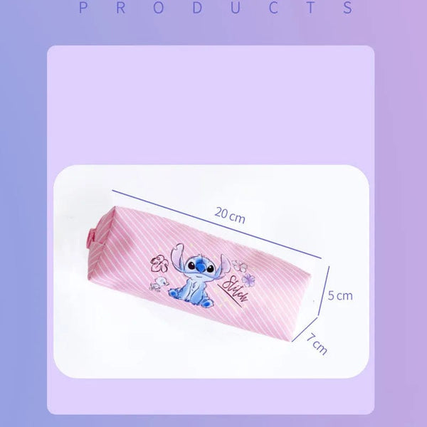 Planet Gates New Disney Stitch Anime Pencil Case Stitch Print Pen Bag Cartoon Students Storage Bag Stationery kids Toy Christmars Gift