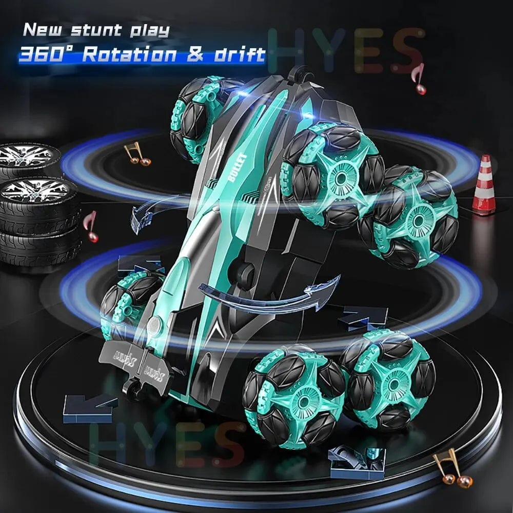 Planet Gates New Eight Wheels RC Car Toys 2.4G Trendy Spray Twisting Flips Watch Remote Control Drift Stunt Car Toy Gifts For Children Adults