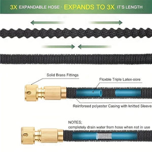 Planet Gates New Expandable Magic Hose High Pressure Car Wash Hose With Spray Gun Set Outdoor Watering Irrigation Tool Garden Hose
