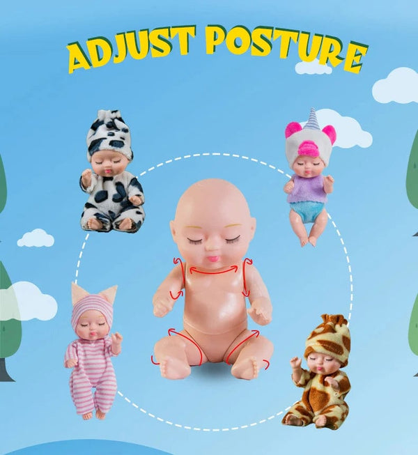 Planet Gates New Fashion 11cm Simulation Rebirth Dolls Toy Mini Cute Sleeping Baby Series Doll Cartoon Animal Toy for Kids Birthday Gift