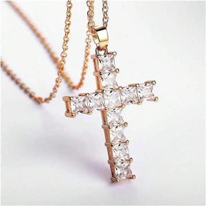 Planet Gates New Fashion Necklaces Female Pendants Gold Multi Color Crystal Jesus Cross Pendant For Women Necklace Party Leisure Time Jewelry