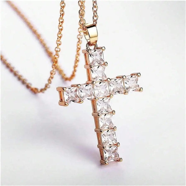 Planet Gates New Fashion Necklaces Female Pendants Gold Multi Color Crystal Jesus Cross Pendant For Women Necklace Party Leisure Time Jewelry