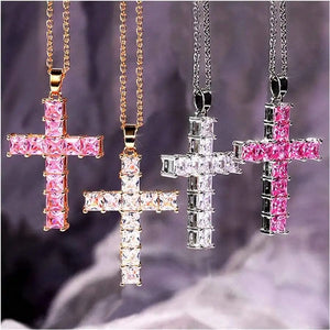 Planet Gates New Fashion Necklaces Female Pendants Gold Multi Color Crystal Jesus Cross Pendant For Women Necklace Party Leisure Time Jewelry
