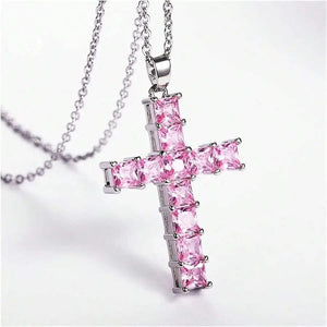Planet Gates New Fashion Necklaces Female Pendants Gold Multi Color Crystal Jesus Cross Pendant For Women Necklace Party Leisure Time Jewelry