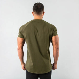 Planet Gates New Fashion Plain Tops Tees Fitness Mens T Shirt Short Sleeve Muscle Joggers Bodybuilding Tshirt Male Gym Clothes Slim Fit Shirt
