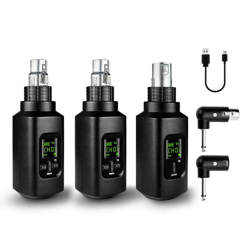 Planet Gates New for 2 Mics Wireless Microphone Converter XLR Transmitter and Receiver Microphone Wireless System for Dynamic Microphone for wired Mic