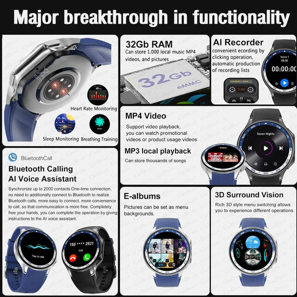 Planet Gates New For OPPO Watch X Business Smart Watch Men AMOLED HD Screen 32G Memory  Heart Rate Sport Waterproof Bluetooth Call Smartwatch