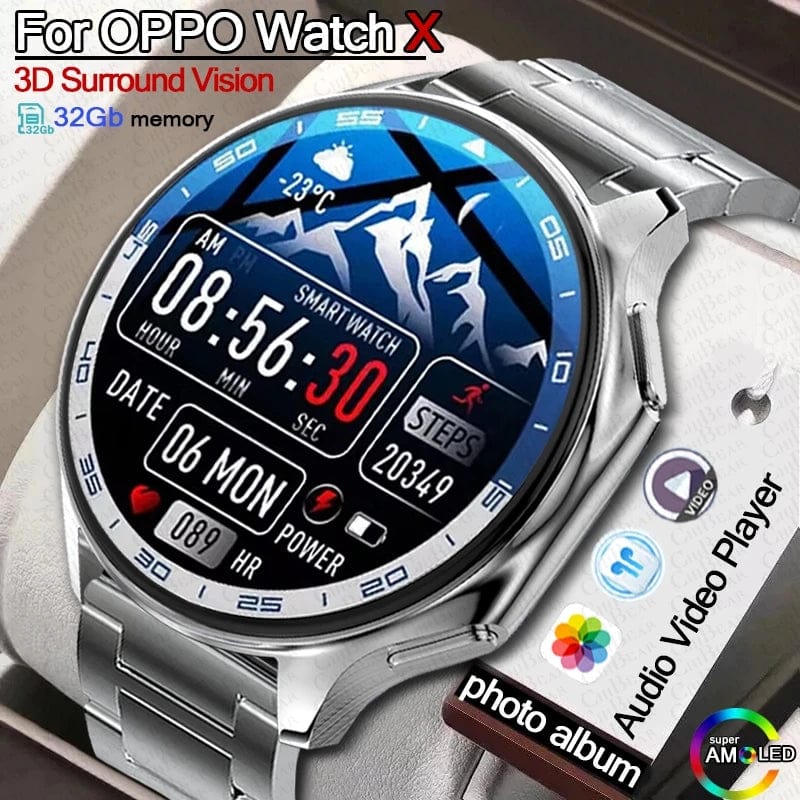 Planet Gates New For OPPO Watch X Smart Watch Men Sports & Fitness Bracelet 32Gb Large Memory TWS Headphones Music Player BT Call Smartwatch