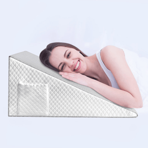 Planet Gates New Gray 1pc Bed Wedge Pillow, Memory Foam Incline Cushion For Legs And Back Support Pillow, Sleep Apnea Pillow, Pregnancy, Acid Reflux, GERD, Heartburn, Anti Snore, Removable Cover