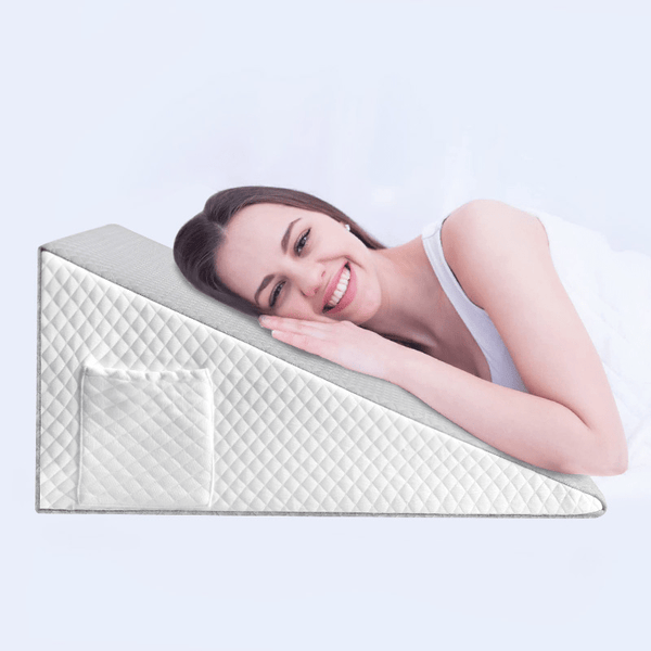 Planet Gates New Gray 1pc Bed Wedge Pillow, Memory Foam Incline Cushion For Legs And Back Support Pillow, Sleep Apnea Pillow, Pregnancy, Acid Reflux, GERD, Heartburn, Anti Snore, Removable Cover