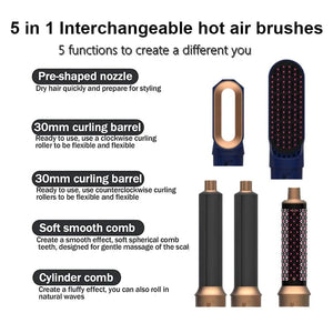 Planet Gates New Hair Dryer Multi Hair Styler 5 In1 Curling Iron Hair Straightener With Hair Brush Hairdryer For Hair Dryer Hair Multi Styler