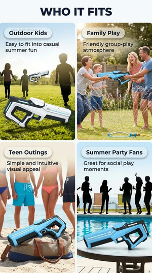 Planet Gates NEW High Pressure Electric Water Gun Toys Summer Outdoor Beach Pool Garden Fight Games Kids Automatic Bursts Water Gun Gifts