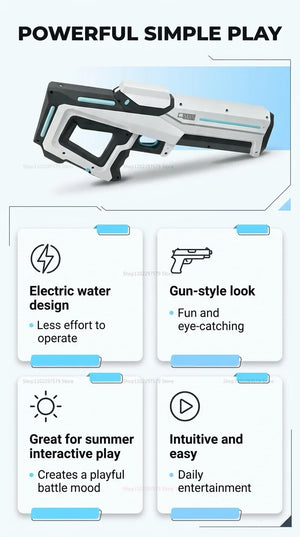 Planet Gates NEW High Pressure Electric Water Gun Toys Summer Outdoor Beach Pool Garden Fight Games Kids Automatic Bursts Water Gun Gifts