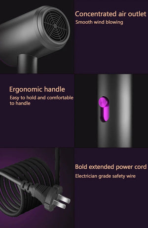 Planet Gates New High-Speed Hair Dryer High-Power Negative Ion Cold And Hot Ultra Silent  Professional Hair Dryer For Home Hair Salons