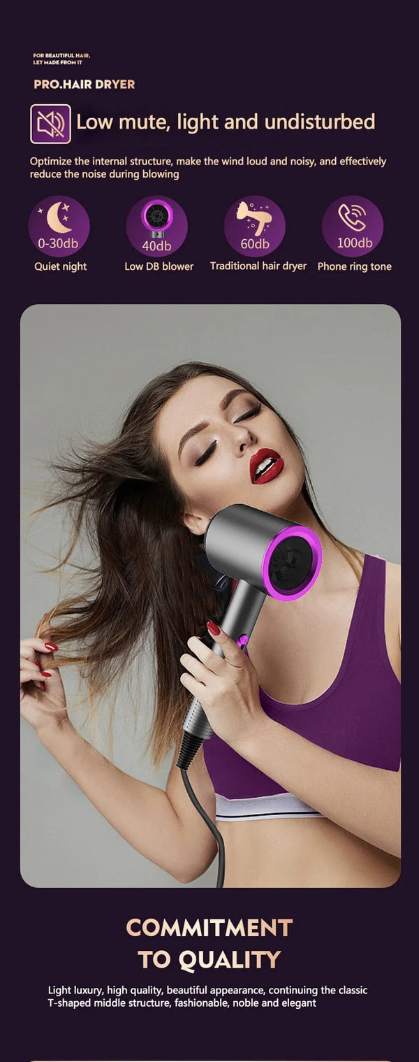 Planet Gates New High-Speed Hair Dryer High-Power Negative Ion Cold And Hot Ultra Silent  Professional Hair Dryer For Home Hair Salons