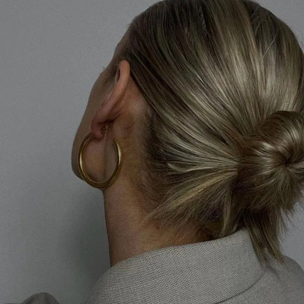 Planet Gates New Hollow Thick Loop Large Circle Hoop Earrings Women Classic Gold Color Round Ring Piercing Earring Fashion Jewelry