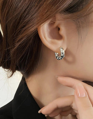 Planet Gates New Hot Sell Trendy 925 Sterling Silver Circle Earrings for Women Real Silver Ear Hoop Earrings