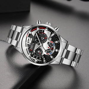 Planet Gates New Hot Watches Fashion Men Stainless Steel Watch Luxury Calendar Quartz Wristwatch Business Watches Man Clock Relogio Masculino