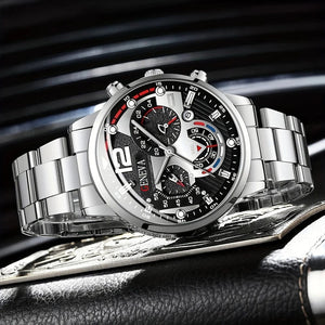 Planet Gates New Hot Watches Fashion Men Stainless Steel Watch Luxury Calendar Quartz Wristwatch Business Watches Man Clock Relogio Masculino