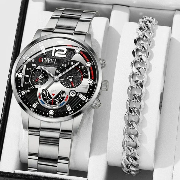 Planet Gates New Hot Watches Fashion Men Stainless Steel Watch Luxury Calendar Quartz Wristwatch Business Watches Man Clock Relogio Masculino