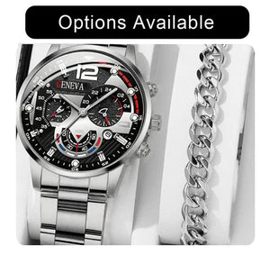 Planet Gates New Hot Watches Fashion Men Stainless Steel Watch Luxury Calendar Quartz Wristwatch Business Watches Man Clock Relogio Masculino