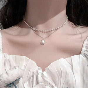 Planet Gates New Korean Pearl Necklaces for Women Gold Color Link Chain Choker Fashion Neck Accessories Elegant Collar bijoux femme