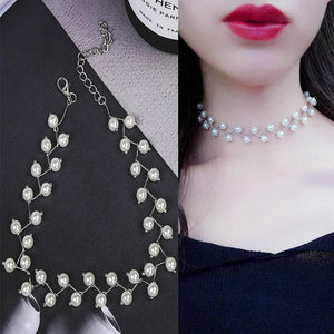 Planet Gates New Korean Pearl Necklaces for Women Gold Color Link Chain Choker Fashion Neck Accessories Elegant Collar bijoux femme