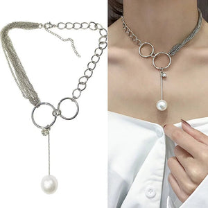 Planet Gates New Korean Pearl Necklaces for Women Gold Color Link Chain Choker Fashion Neck Accessories Elegant Collar bijoux femme