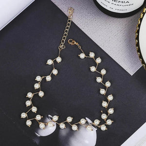 Planet Gates New Korean Pearl Necklaces for Women Gold Color Link Chain Choker Fashion Neck Accessories Elegant Collar bijoux femme