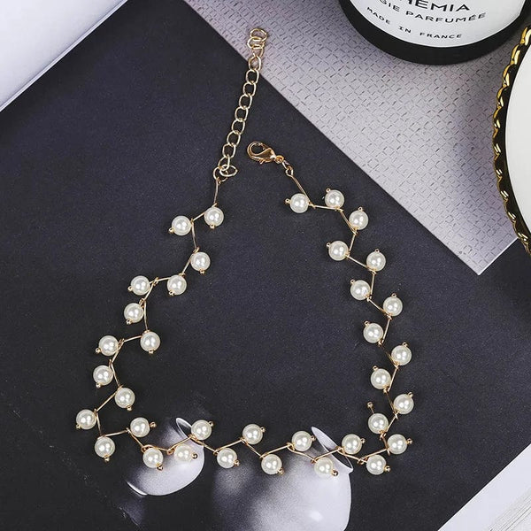 Planet Gates New Korean Pearl Necklaces for Women Gold Color Link Chain Choker Fashion Neck Accessories Elegant Collar bijoux femme